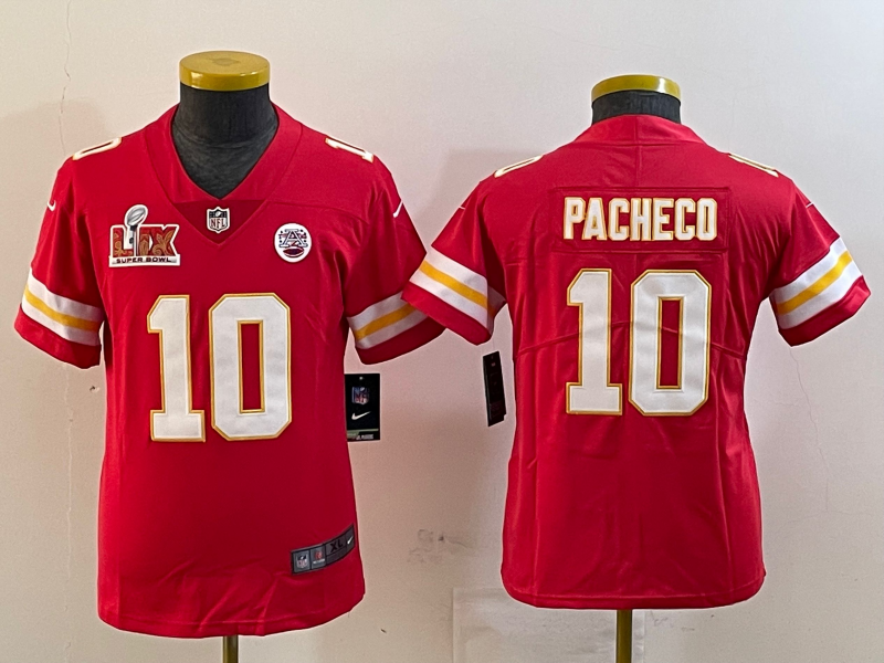 Youth 2025 Kansas City Chiefs #10 Pacheco red Nike NFL jersey style 2